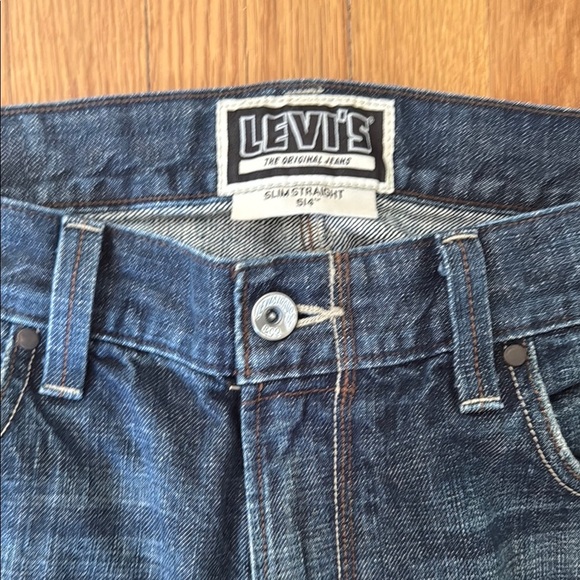 Levi's Slim Straight 514 Dark Blue Relaxed Fit Jeans Flap Pocket 34 x 29 - Picture 4 of 5